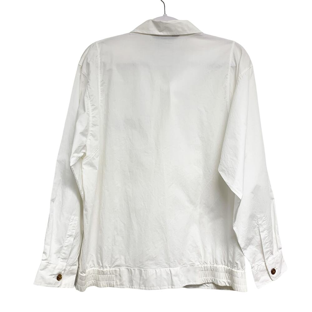 Vintage Pierre Cardin Size L White Zip Up Snap Button Light Jacket - Picture 6 of 8